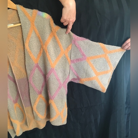 Kori America - Kimono Cardigan Sweater - Beige, Orange, Dusty Lavender - XL - Picture 4 of 9